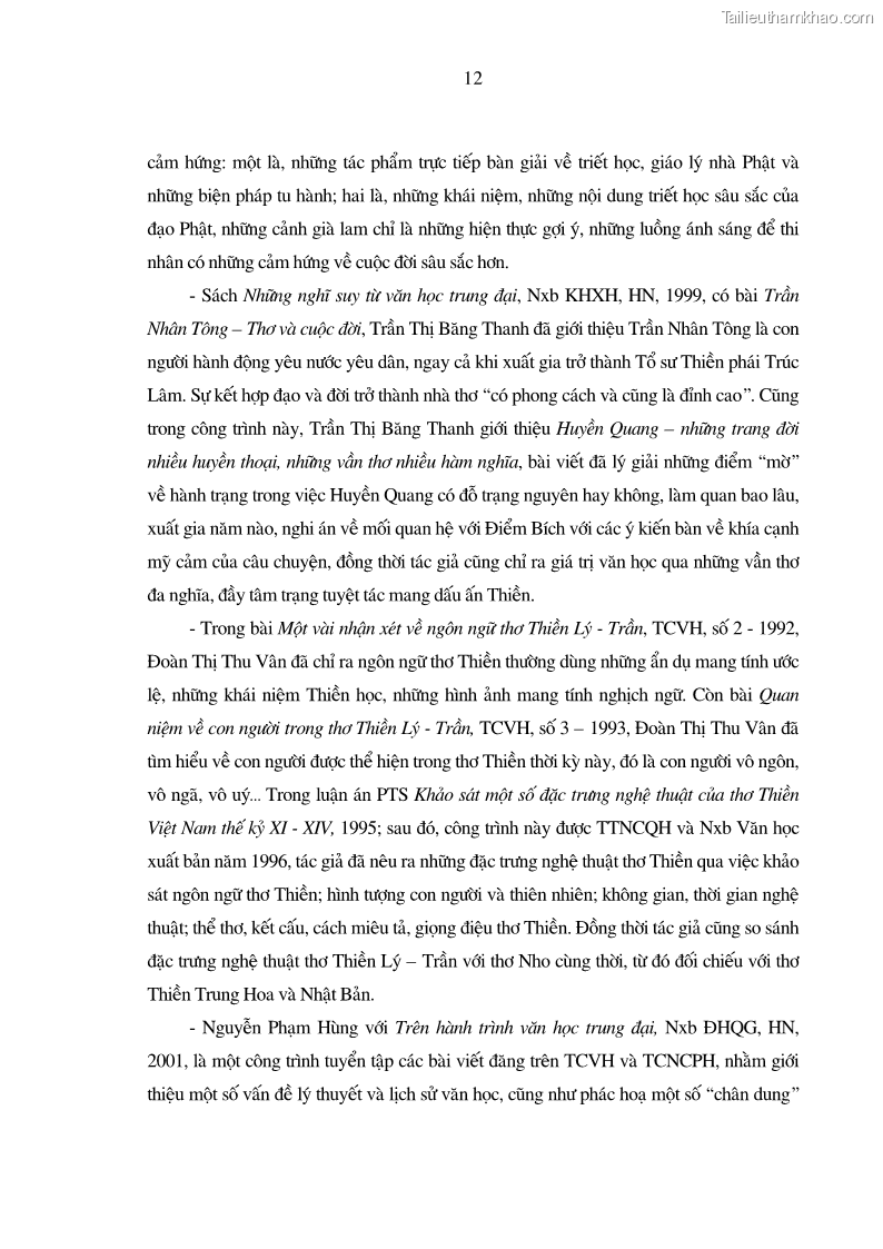 Luận án tiến sĩ ngữ văn Giá trị văn học trong tác phẩm của Thiền phái Trúc Lâm - 2 Trang 21