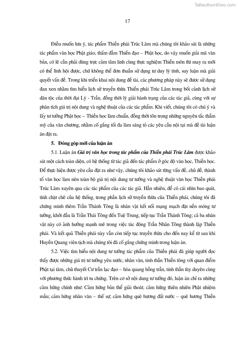 Luận án tiến sĩ ngữ văn Giá trị văn học trong tác phẩm của Thiền phái Trúc Lâm - 3 Trang 26