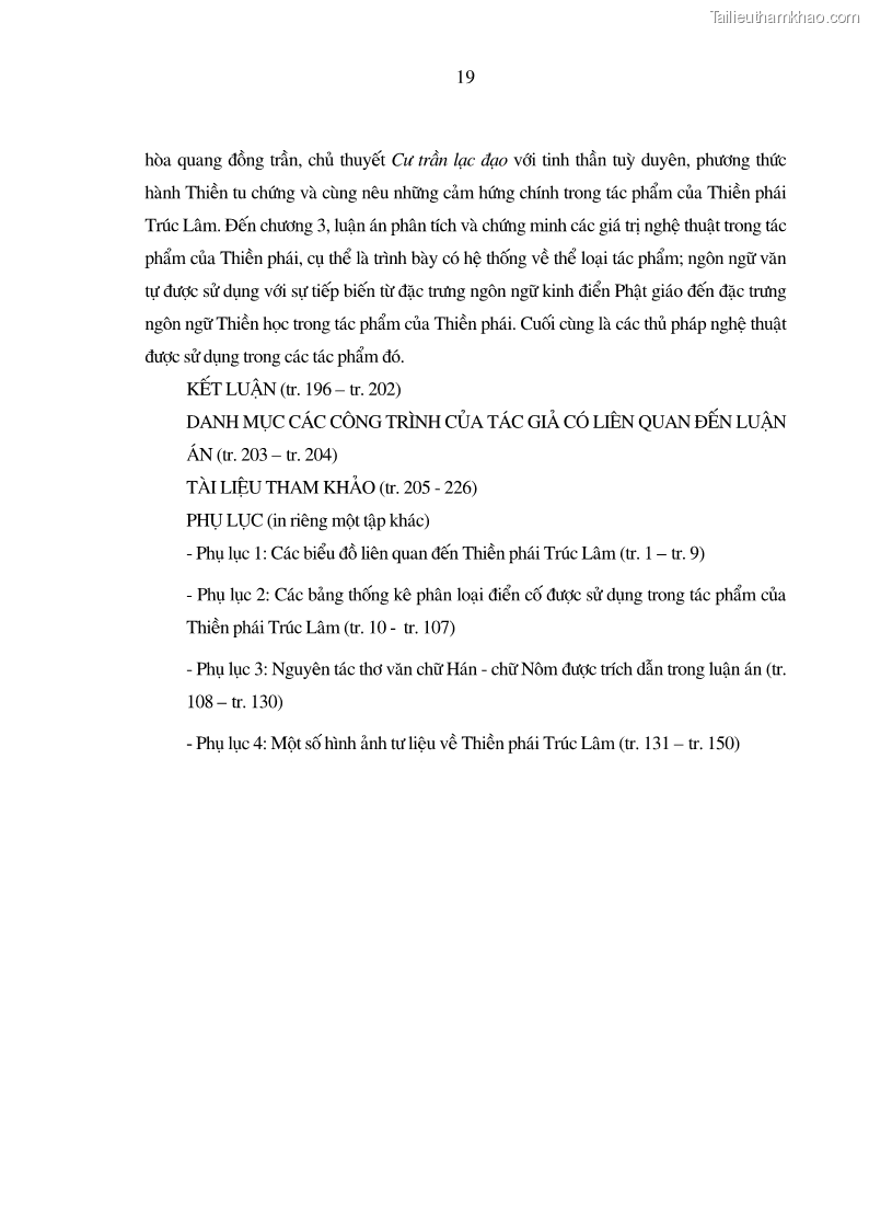 Luận án tiến sĩ ngữ văn Giá trị văn học trong tác phẩm của Thiền phái Trúc Lâm - 3 Trang 28