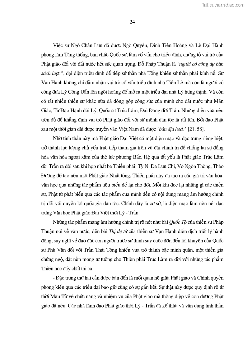 Luận án tiến sĩ ngữ văn Giá trị văn học trong tác phẩm của Thiền phái Trúc Lâm - 3 Trang 33