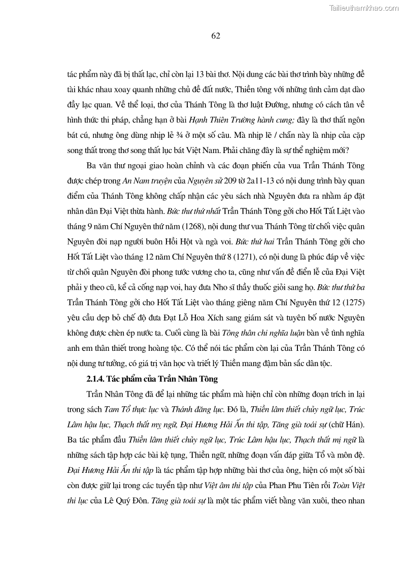 Luận án tiến sĩ ngữ văn Giá trị văn học trong tác phẩm của Thiền phái Trúc Lâm - 6 Trang 71