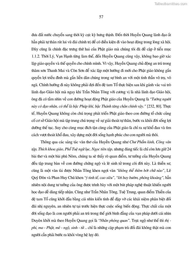 Luận án tiến sĩ ngữ văn Giá trị văn học trong tác phẩm của Thiền phái Trúc Lâm - 6 Trang 66