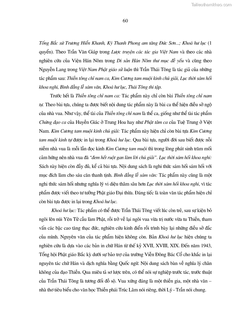 Luận án tiến sĩ ngữ văn Giá trị văn học trong tác phẩm của Thiền phái Trúc Lâm - 6 Trang 69