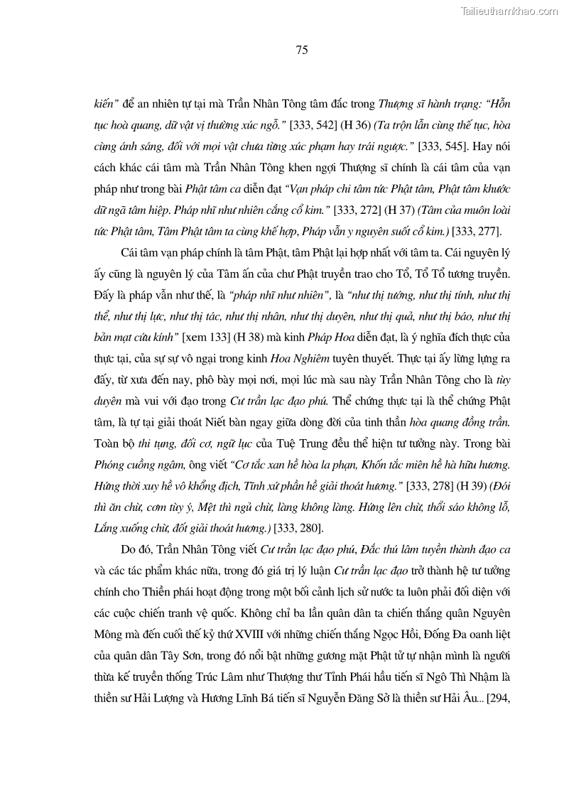 Luận án tiến sĩ ngữ văn Giá trị văn học trong tác phẩm của Thiền phái Trúc Lâm - 7 Trang 84