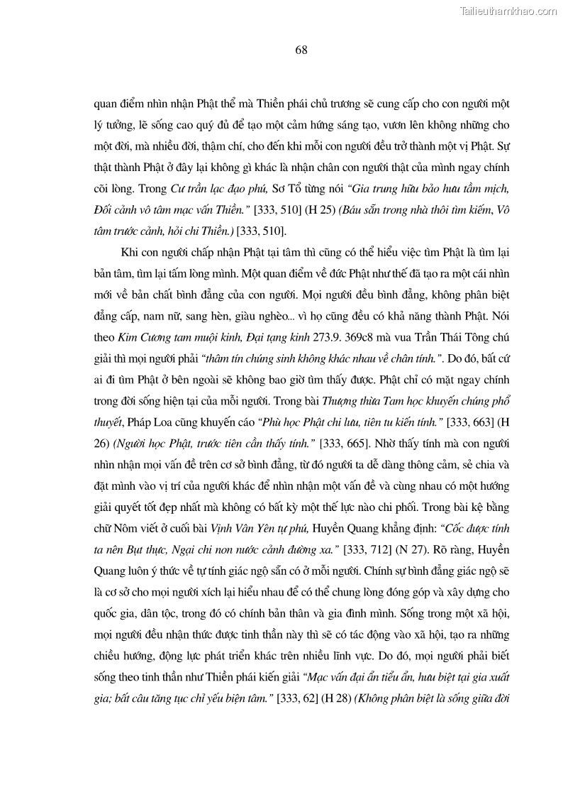 Luận án tiến sĩ ngữ văn Giá trị văn học trong tác phẩm của Thiền phái Trúc Lâm - 7 Trang 77