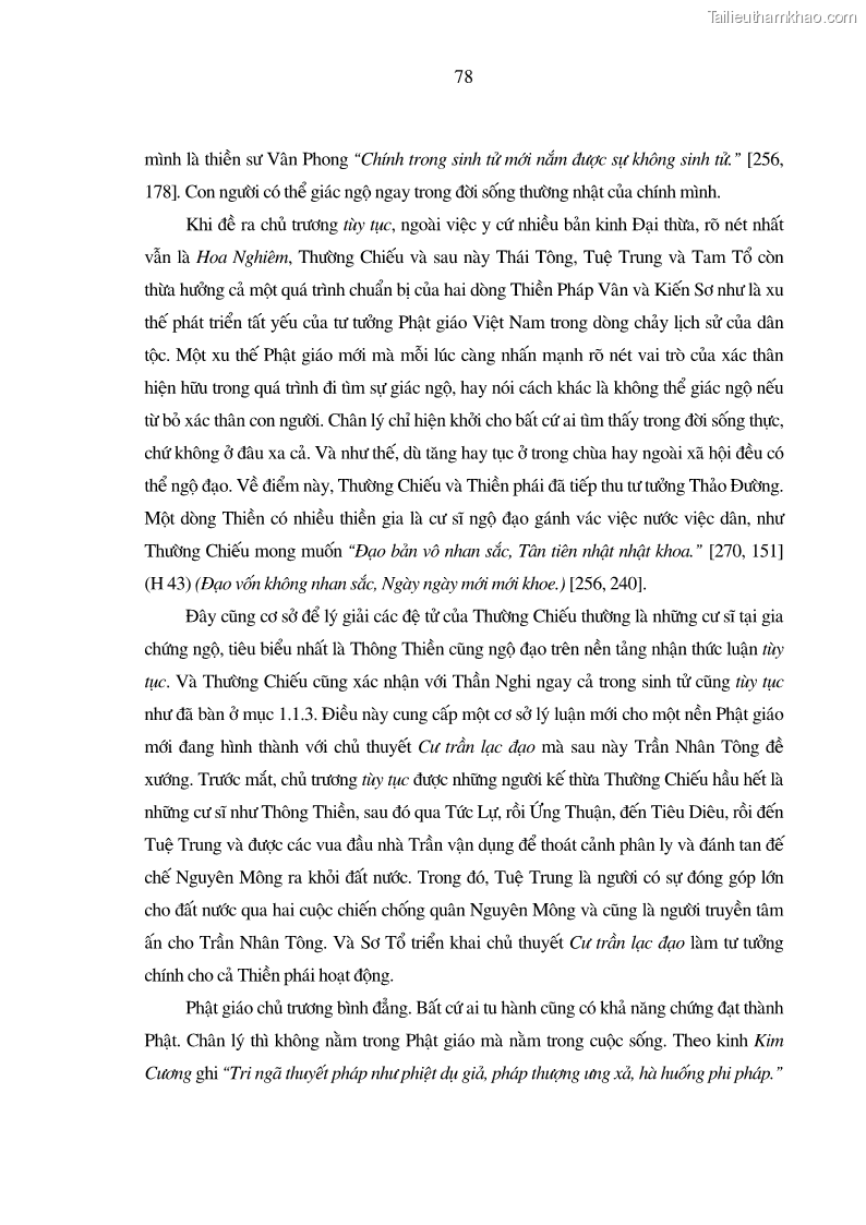 Luận án tiến sĩ ngữ văn Giá trị văn học trong tác phẩm của Thiền phái Trúc Lâm - 8 Trang 87