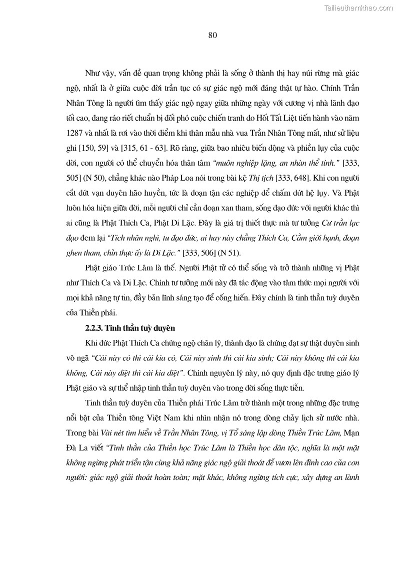 Luận án tiến sĩ ngữ văn Giá trị văn học trong tác phẩm của Thiền phái Trúc Lâm - 8 Trang 89