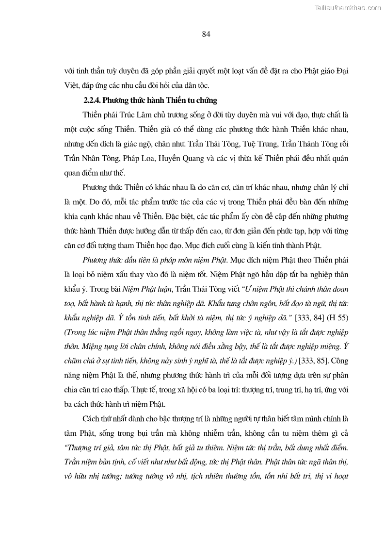 Luận án tiến sĩ ngữ văn Giá trị văn học trong tác phẩm của Thiền phái Trúc Lâm - 8 Trang 93