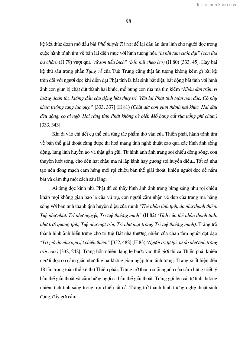 Luận án tiến sĩ ngữ văn Giá trị văn học trong tác phẩm của Thiền phái Trúc Lâm - 9 Trang 107