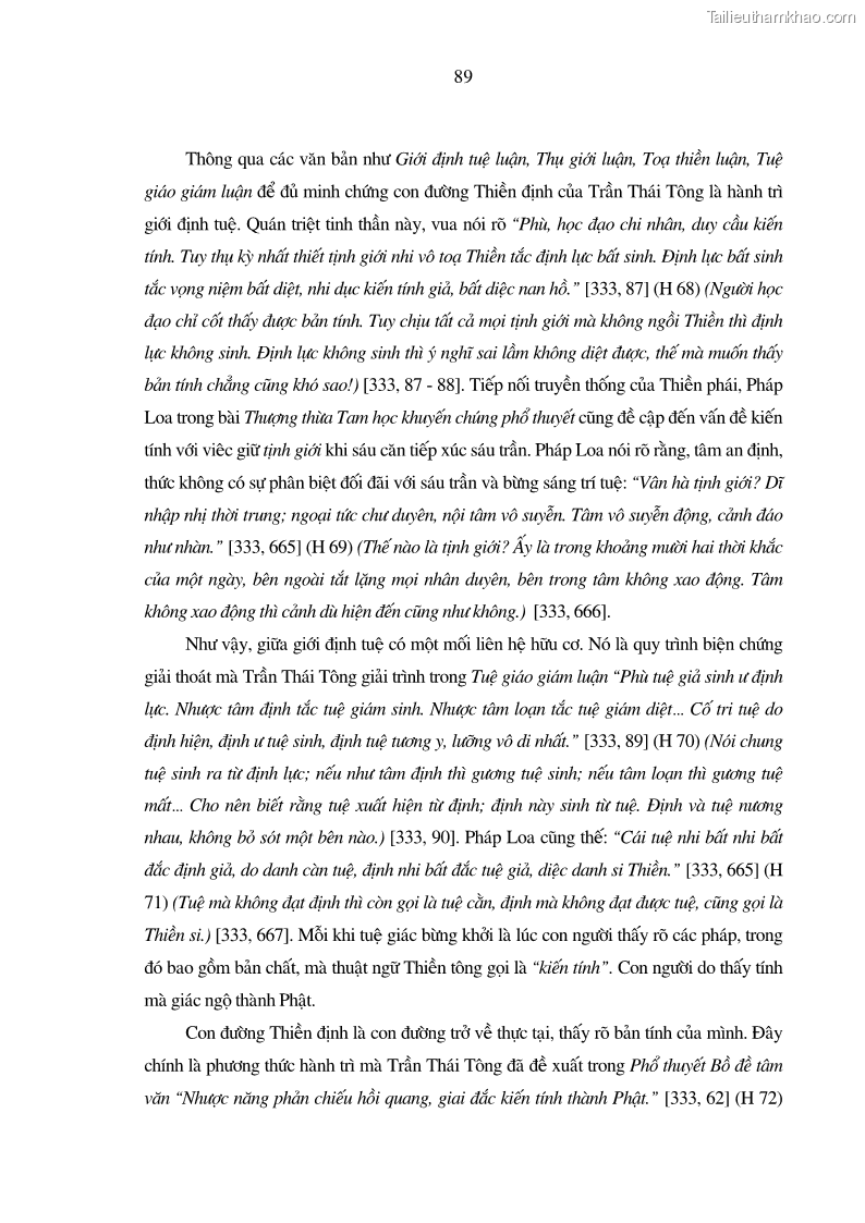 Luận án tiến sĩ ngữ văn Giá trị văn học trong tác phẩm của Thiền phái Trúc Lâm - 9 Trang 98