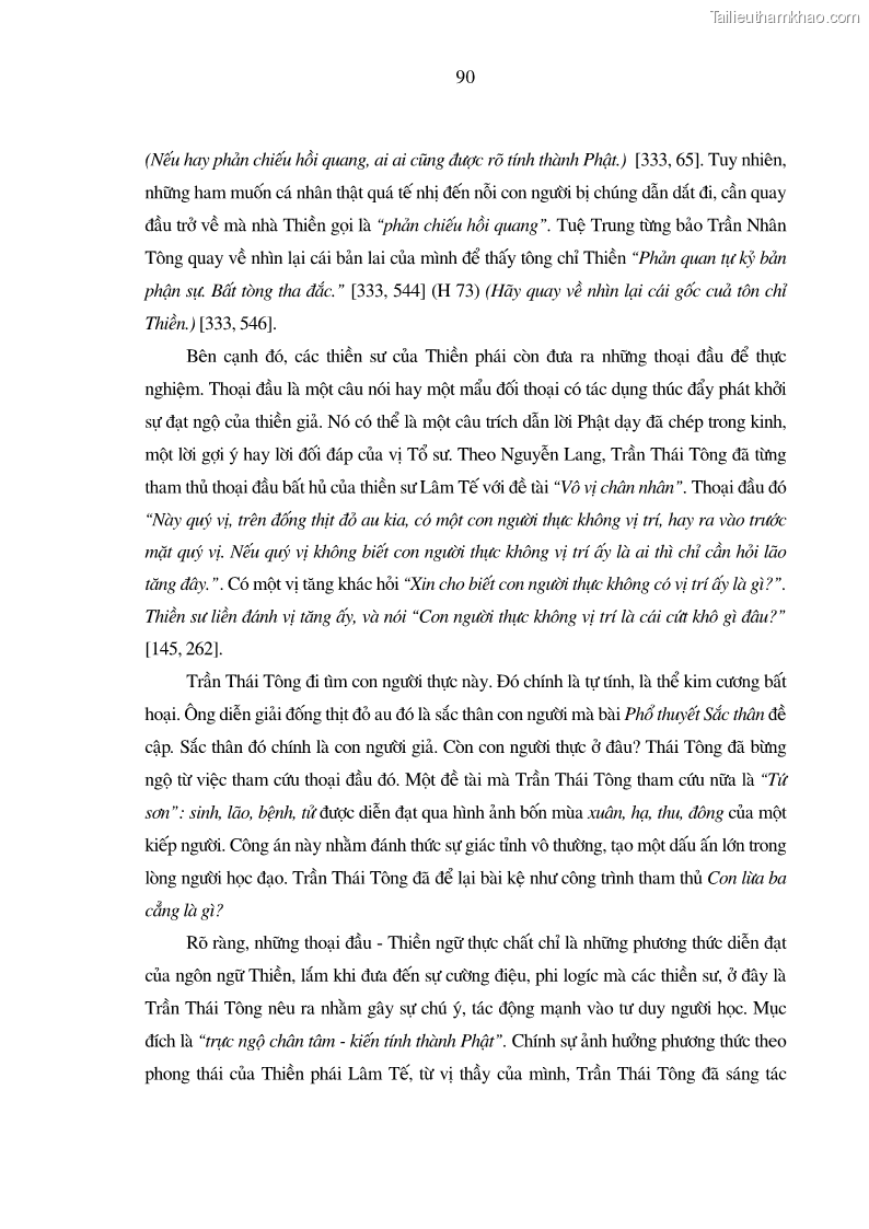 Luận án tiến sĩ ngữ văn Giá trị văn học trong tác phẩm của Thiền phái Trúc Lâm - 9 Trang 99