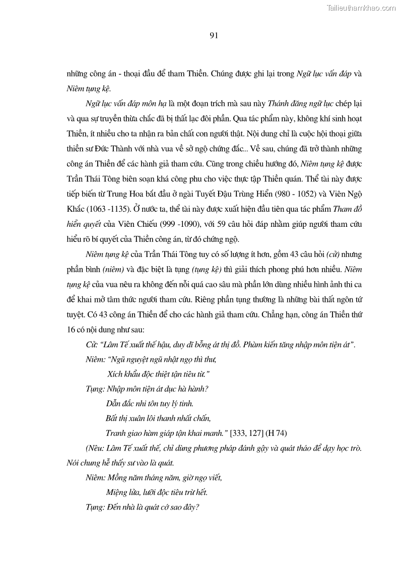 Luận án tiến sĩ ngữ văn Giá trị văn học trong tác phẩm của Thiền phái Trúc Lâm - 9 Trang 100