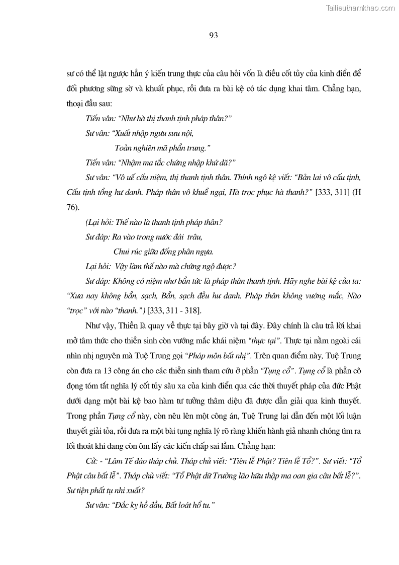 Luận án tiến sĩ ngữ văn Giá trị văn học trong tác phẩm của Thiền phái Trúc Lâm - 9 Trang 102