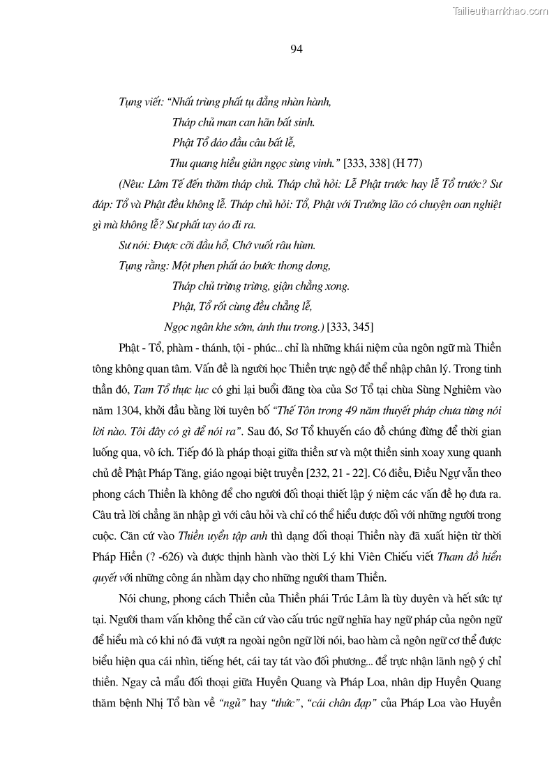 Luận án tiến sĩ ngữ văn Giá trị văn học trong tác phẩm của Thiền phái Trúc Lâm - 9 Trang 103