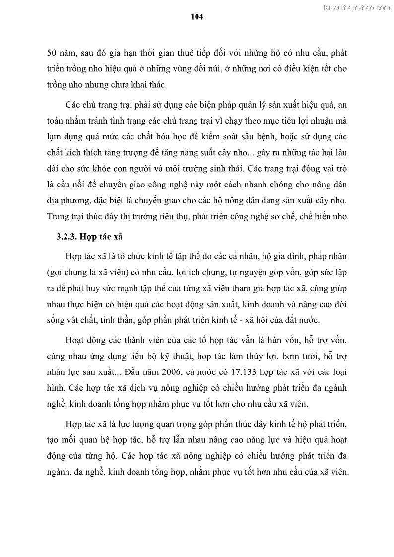 Luận văn thạc sĩ địa lý học Tổ chức lãnh thổ nông - Công nghiệp trồng và chế biến nho ở Khánh Hòa, Ninh Thuận, Bình Thuận - 10 Trang 114