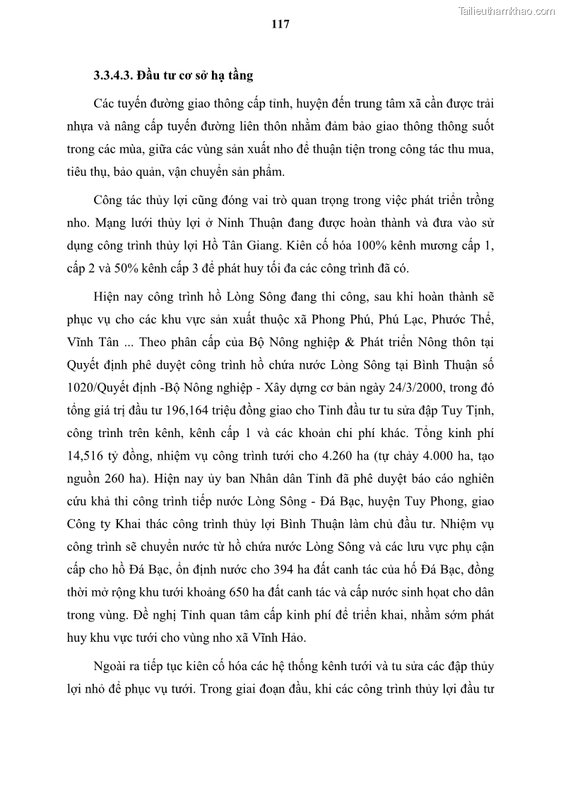 Luận văn thạc sĩ địa lý học Tổ chức lãnh thổ nông - Công nghiệp trồng và chế biến nho ở Khánh Hòa, Ninh Thuận, Bình Thuận - 11 Trang 127