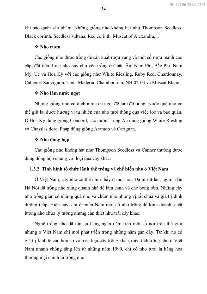 Luận văn thạc sĩ địa lý học Tổ chức lãnh thổ nông - Công nghiệp trồng và chế biến nho ở Khánh Hòa, Ninh Thuận, Bình Thuận - 3 Trang 34