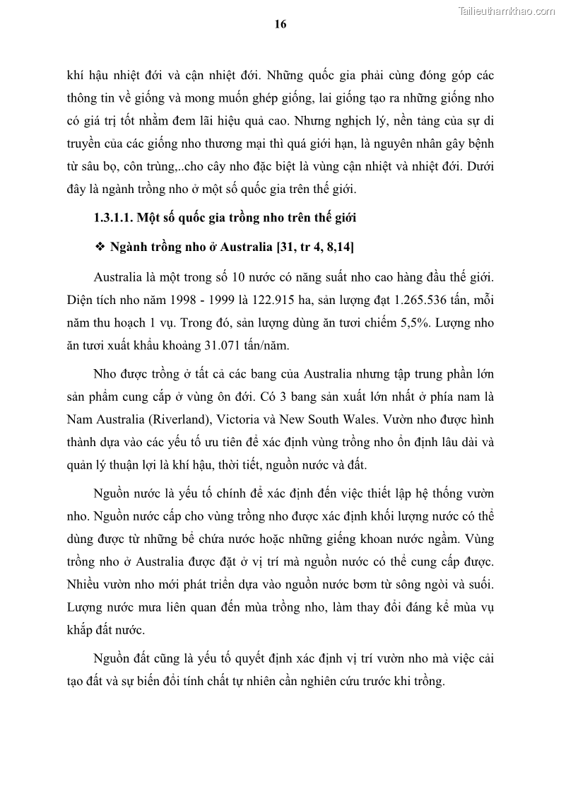 Luận văn thạc sĩ địa lý học Tổ chức lãnh thổ nông - Công nghiệp trồng và chế biến nho ở Khánh Hòa, Ninh Thuận, Bình Thuận - 3 Trang 26