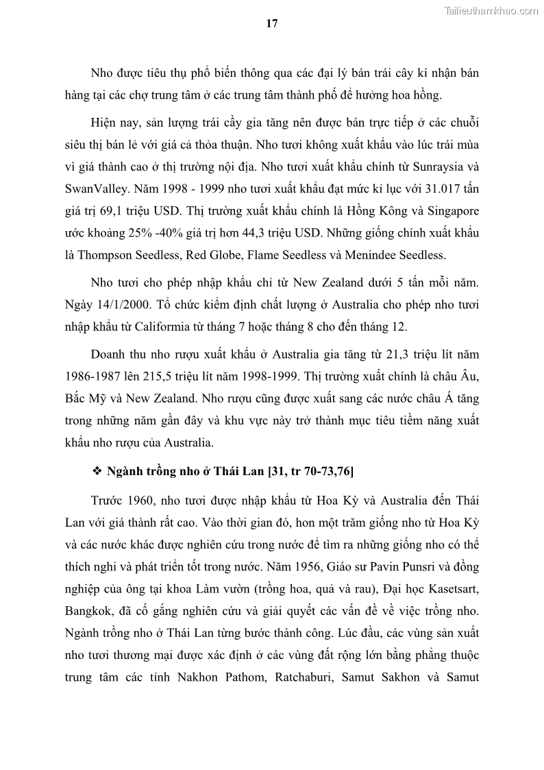 Luận văn thạc sĩ địa lý học Tổ chức lãnh thổ nông - Công nghiệp trồng và chế biến nho ở Khánh Hòa, Ninh Thuận, Bình Thuận - 3 Trang 27