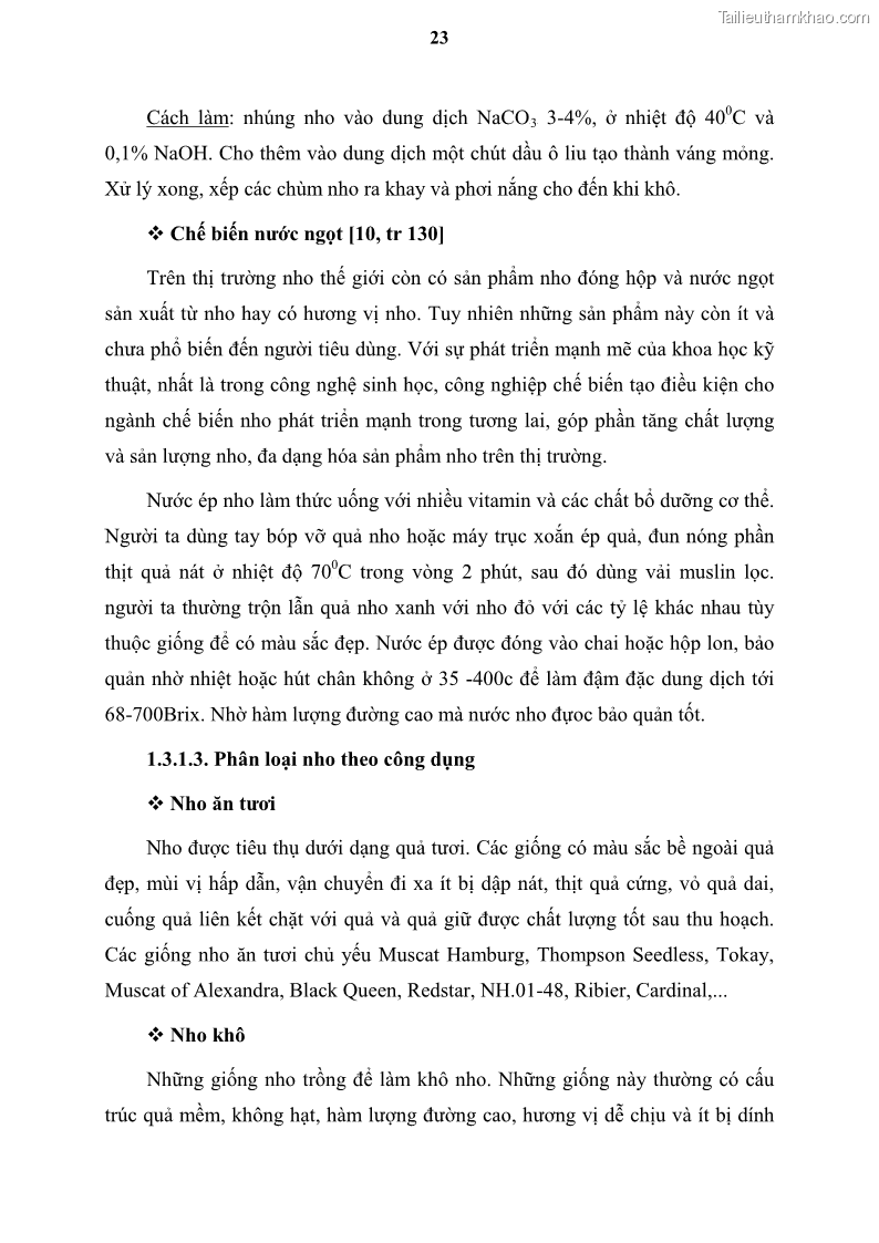 Luận văn thạc sĩ địa lý học Tổ chức lãnh thổ nông - Công nghiệp trồng và chế biến nho ở Khánh Hòa, Ninh Thuận, Bình Thuận - 3 Trang 33