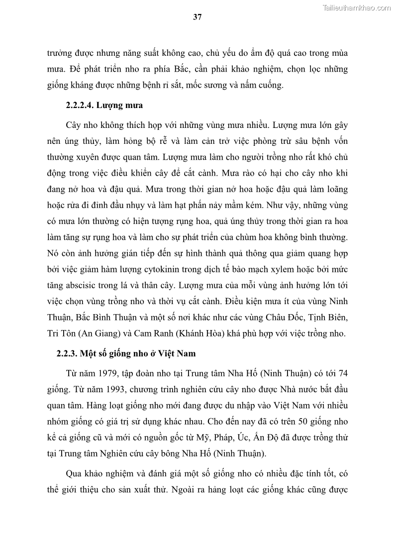 Luận văn thạc sĩ địa lý học Tổ chức lãnh thổ nông - Công nghiệp trồng và chế biến nho ở Khánh Hòa, Ninh Thuận, Bình Thuận - 4 Trang 47