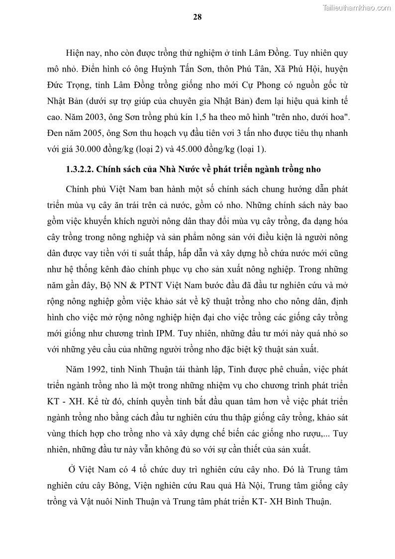 Luận văn thạc sĩ địa lý học Tổ chức lãnh thổ nông - Công nghiệp trồng và chế biến nho ở Khánh Hòa, Ninh Thuận, Bình Thuận - 4 Trang 38