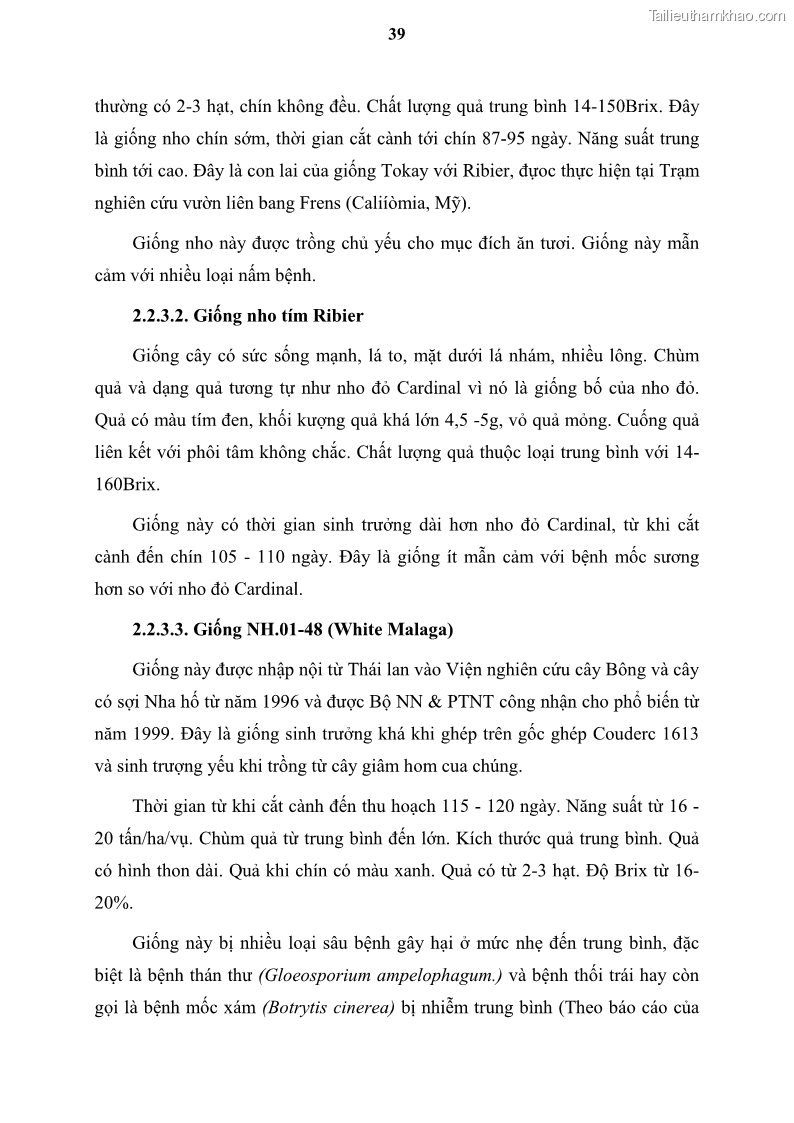 Luận văn thạc sĩ địa lý học Tổ chức lãnh thổ nông - Công nghiệp trồng và chế biến nho ở Khánh Hòa, Ninh Thuận, Bình Thuận - 5 Trang 49