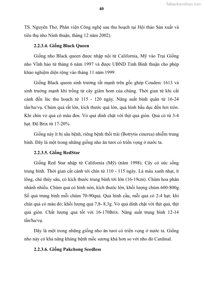 Luận văn thạc sĩ địa lý học Tổ chức lãnh thổ nông - Công nghiệp trồng và chế biến nho ở Khánh Hòa, Ninh Thuận, Bình Thuận - 5 Trang 50