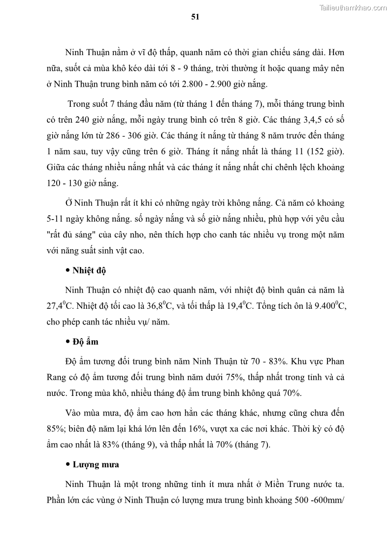 Luận văn thạc sĩ địa lý học Tổ chức lãnh thổ nông - Công nghiệp trồng và chế biến nho ở Khánh Hòa, Ninh Thuận, Bình Thuận - 6 Trang 61