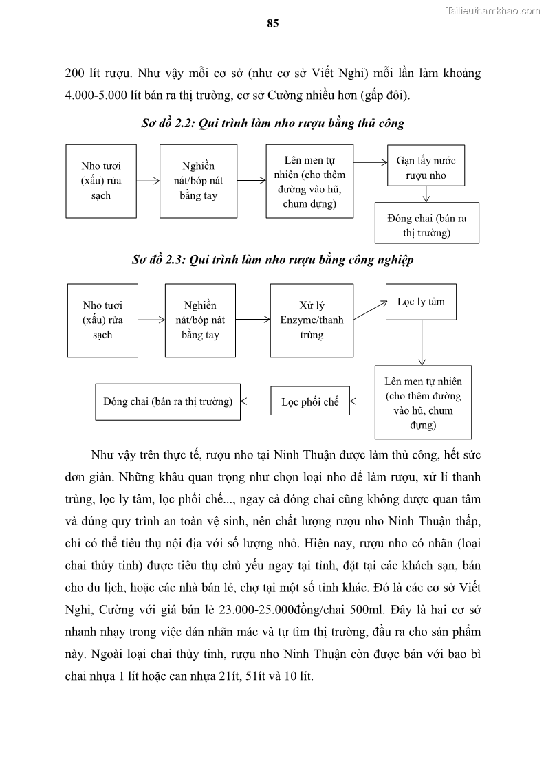 Luận văn thạc sĩ địa lý học Tổ chức lãnh thổ nông - Công nghiệp trồng và chế biến nho ở Khánh Hòa, Ninh Thuận, Bình Thuận - 8 Trang 95