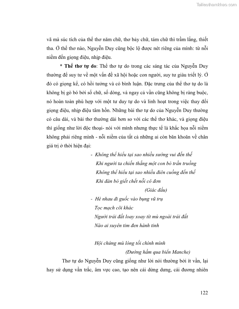 Luận văn thạc sĩ giáo dục học Truyền thống và cách tân trong thơ Nguyễn Duy - 11 Trang 122