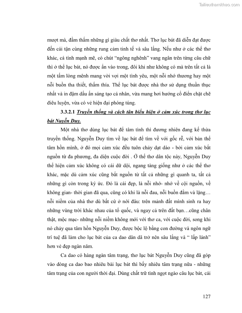Luận văn thạc sĩ giáo dục học Truyền thống và cách tân trong thơ Nguyễn Duy - 11 Trang 127