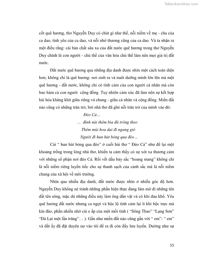 Luận văn thạc sĩ giáo dục học Truyền thống và cách tân trong thơ Nguyễn Duy - 3 Trang 35