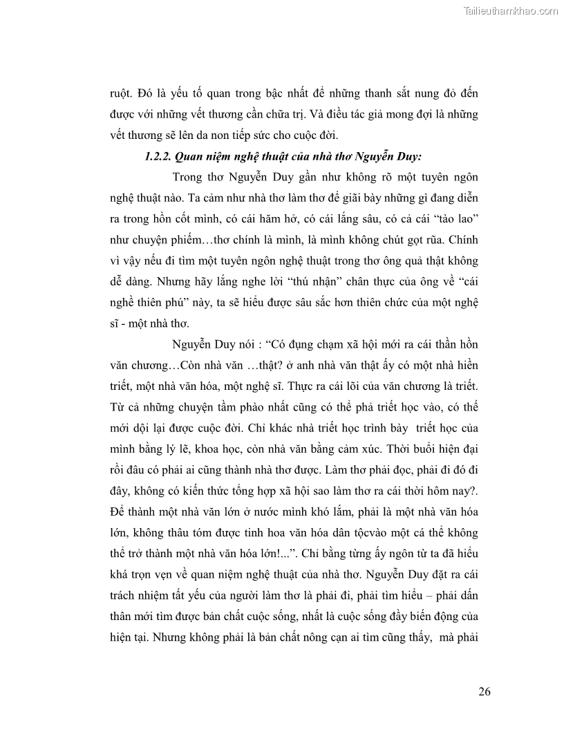 Luận văn thạc sĩ giáo dục học Truyền thống và cách tân trong thơ Nguyễn Duy - 3 Trang 26