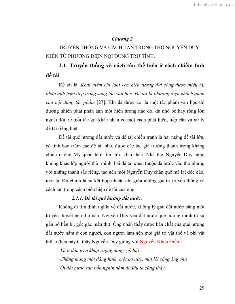 Luận văn thạc sĩ giáo dục học Truyền thống và cách tân trong thơ Nguyễn Duy - 3 Trang 29