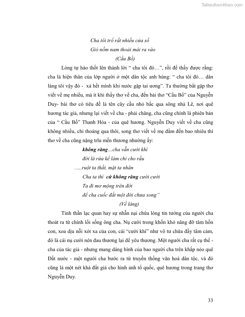 Luận văn thạc sĩ giáo dục học Truyền thống và cách tân trong thơ Nguyễn Duy - 3 Trang 33