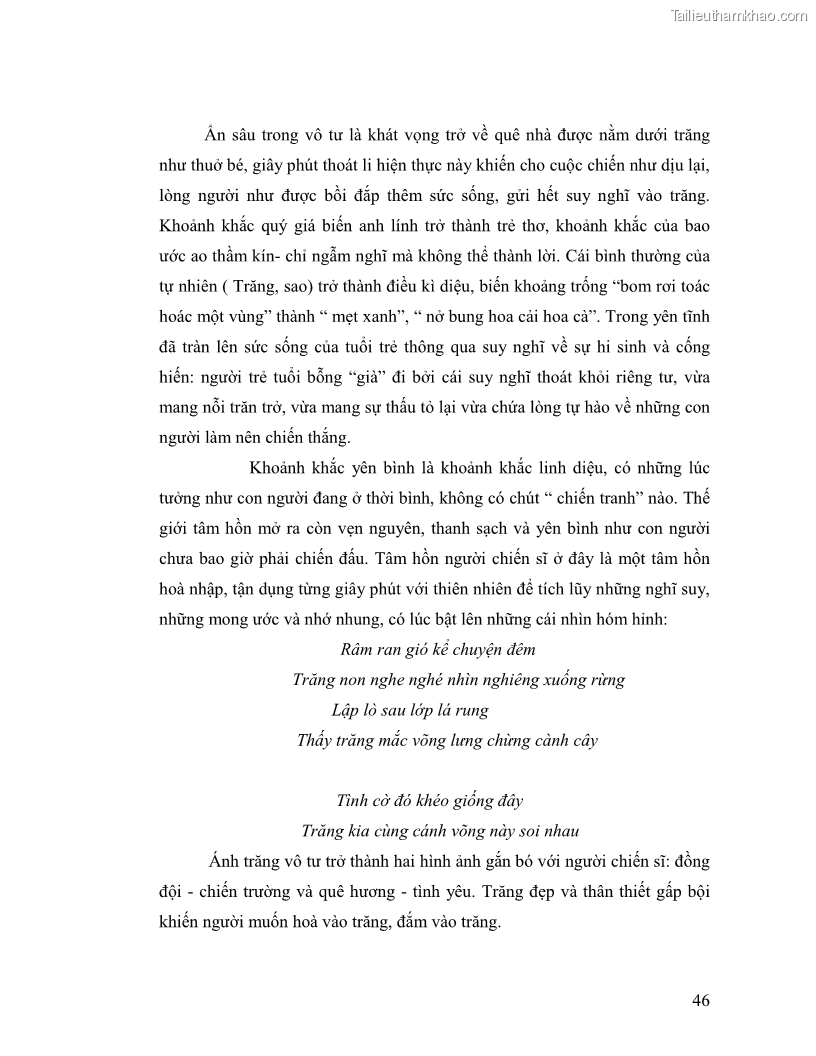 Luận văn thạc sĩ giáo dục học Truyền thống và cách tân trong thơ Nguyễn Duy - 4 Trang 46