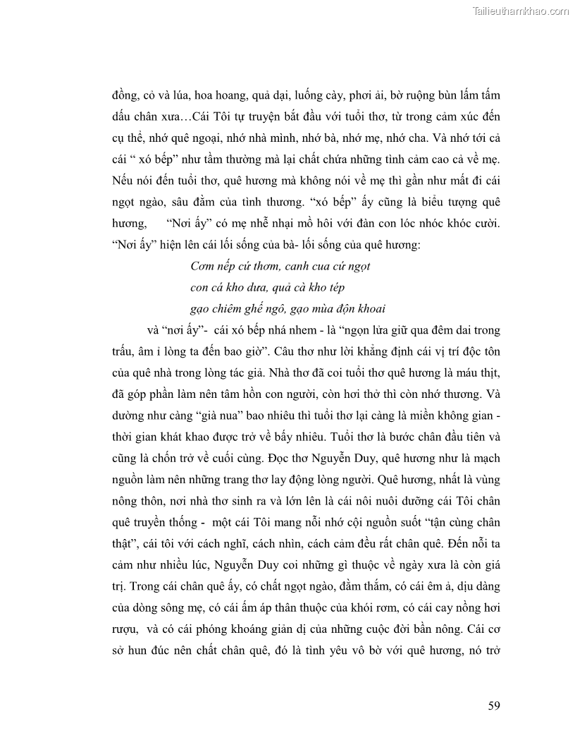 Luận văn thạc sĩ giáo dục học Truyền thống và cách tân trong thơ Nguyễn Duy - 5 Trang 59
