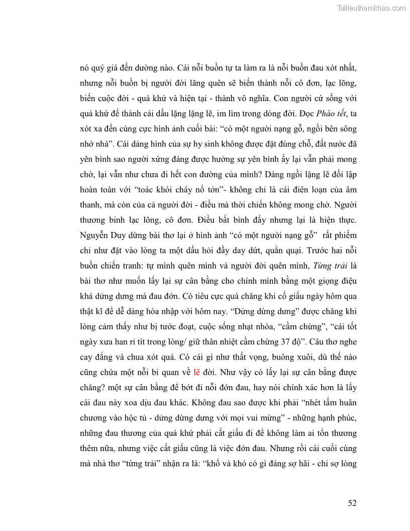 Luận văn thạc sĩ giáo dục học Truyền thống và cách tân trong thơ Nguyễn Duy - 5 Trang 52
