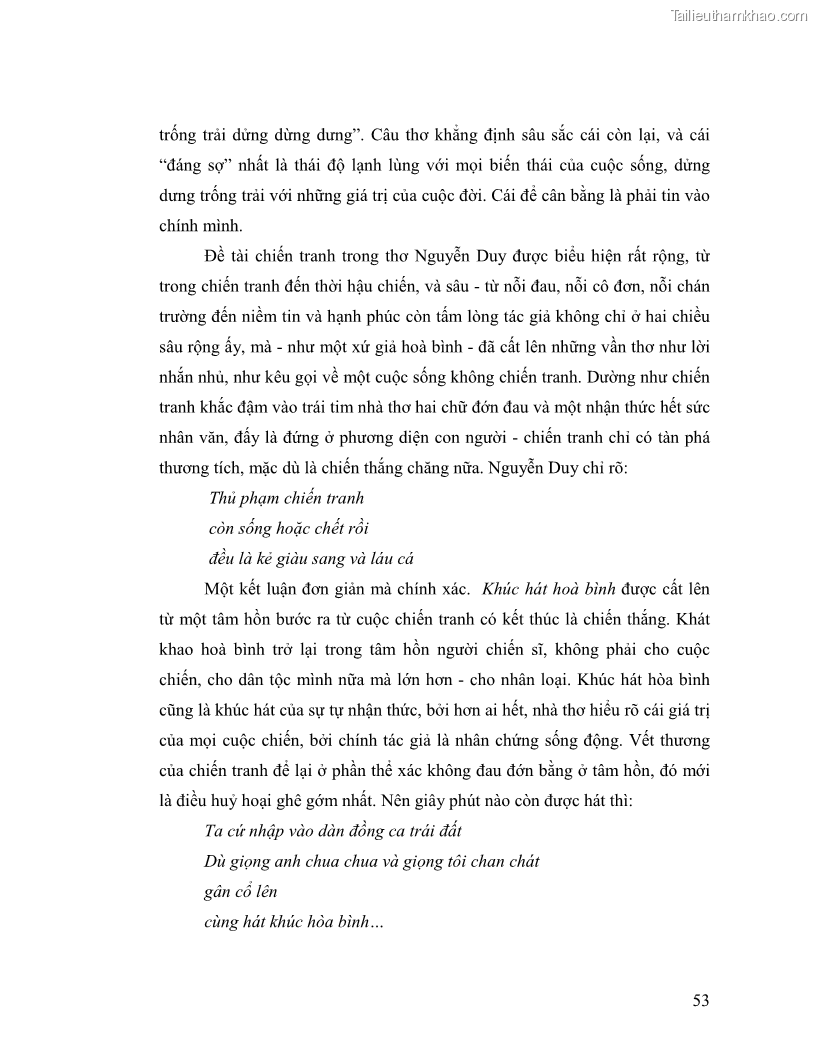 Luận văn thạc sĩ giáo dục học Truyền thống và cách tân trong thơ Nguyễn Duy - 5 Trang 53