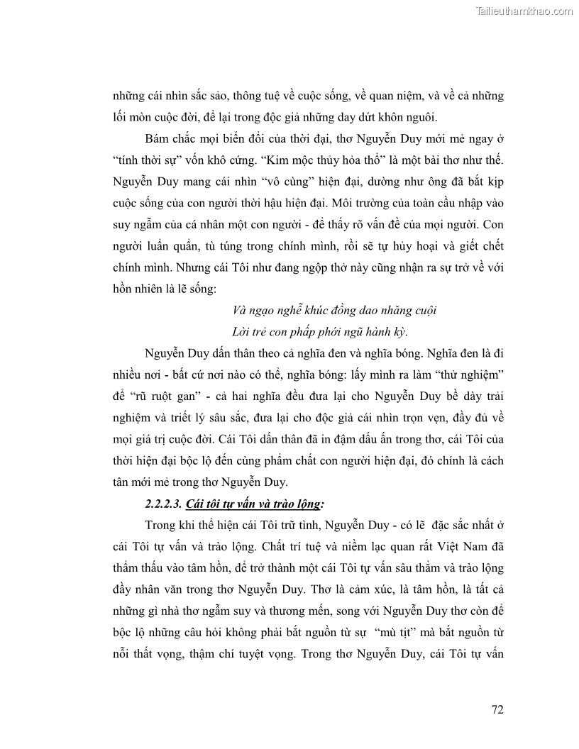 Luận văn thạc sĩ giáo dục học Truyền thống và cách tân trong thơ Nguyễn Duy - 6 Trang 72