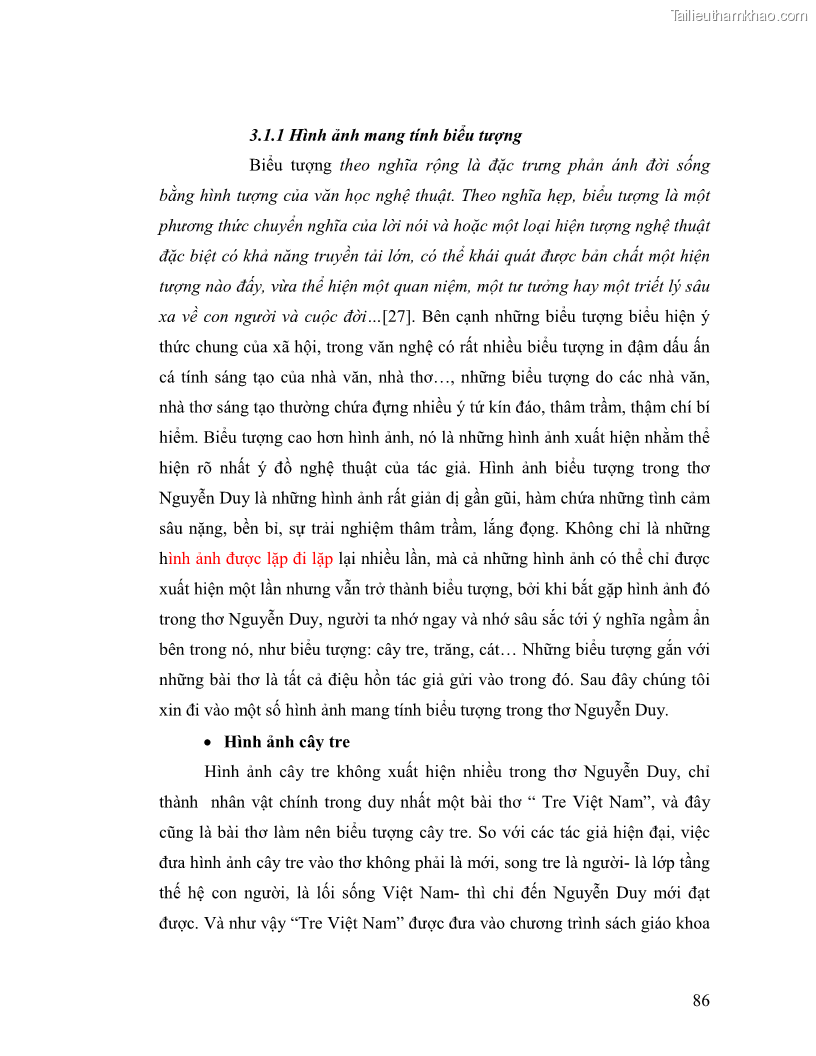 Luận văn thạc sĩ giáo dục học Truyền thống và cách tân trong thơ Nguyễn Duy - 8 Trang 86