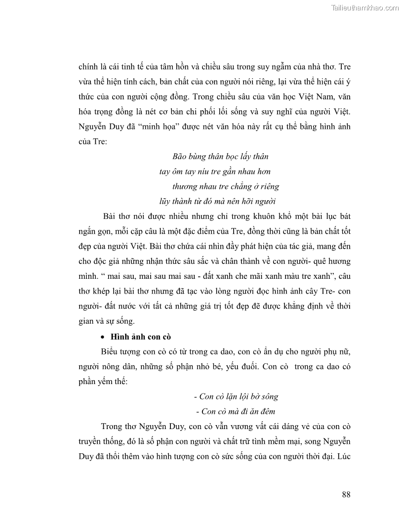 Luận văn thạc sĩ giáo dục học Truyền thống và cách tân trong thơ Nguyễn Duy - 8 Trang 88