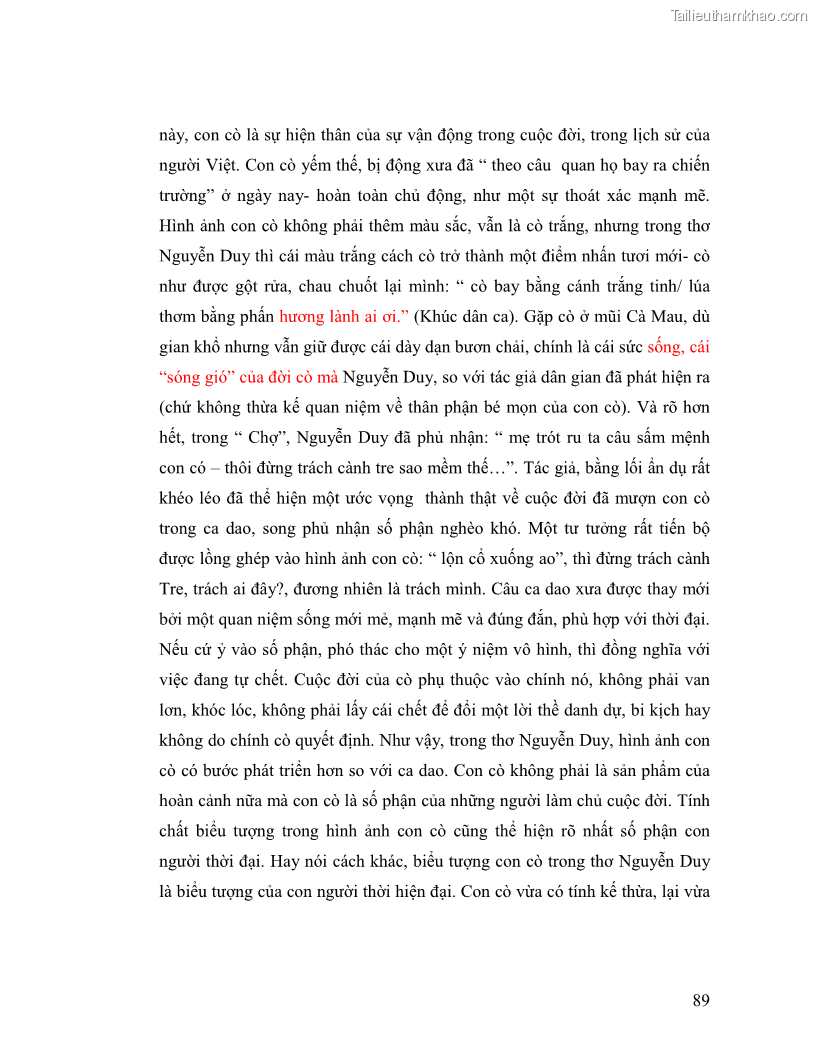 Luận văn thạc sĩ giáo dục học Truyền thống và cách tân trong thơ Nguyễn Duy - 8 Trang 89