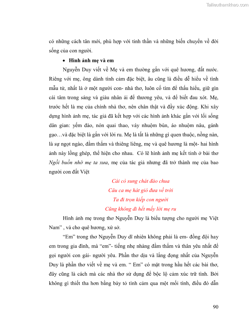Luận văn thạc sĩ giáo dục học Truyền thống và cách tân trong thơ Nguyễn Duy - 8 Trang 90