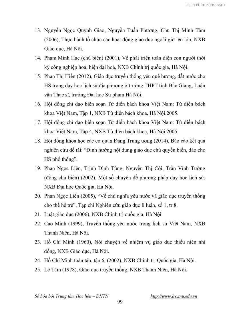 Luận văn thạc sĩ khoa học giáo dục Giáo dục tình yêu biển đảo cho học sinh THCS huyện Tứ Kỳ tỉnh Hải Dương thông qua các hoạt động giáo dục ngoài giờ lên lớp - 10 Trang 111