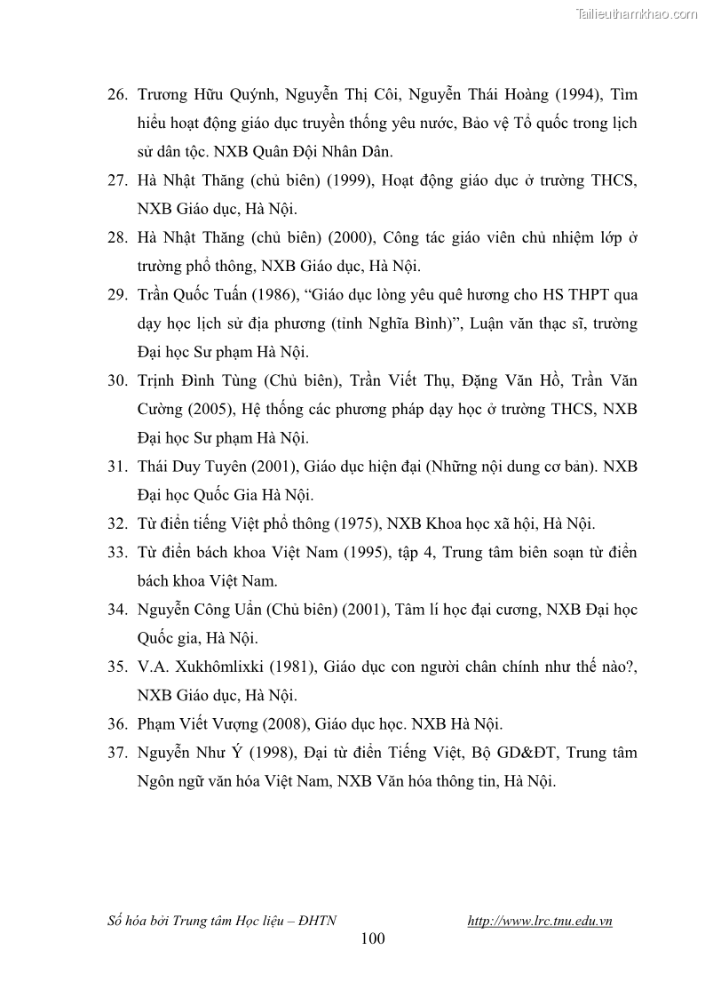 Luận văn thạc sĩ khoa học giáo dục Giáo dục tình yêu biển đảo cho học sinh THCS huyện Tứ Kỳ tỉnh Hải Dương thông qua các hoạt động giáo dục ngoài giờ lên lớp - 10 Trang 112