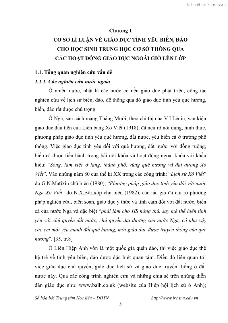 Luận văn thạc sĩ khoa học giáo dục Giáo dục tình yêu biển đảo cho học sinh THCS huyện Tứ Kỳ tỉnh Hải Dương thông qua các hoạt động giáo dục ngoài giờ lên lớp - 2 Trang 17