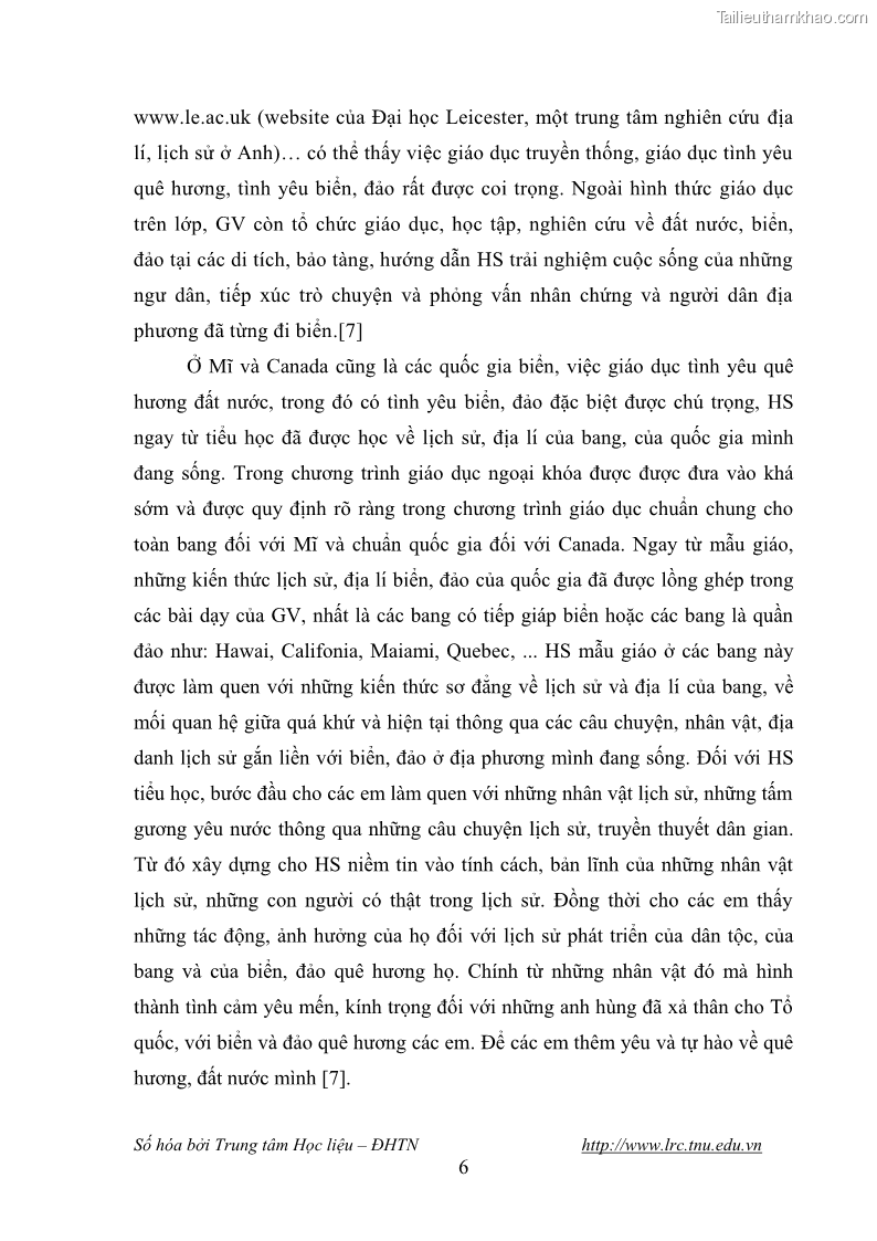 Luận văn thạc sĩ khoa học giáo dục Giáo dục tình yêu biển đảo cho học sinh THCS huyện Tứ Kỳ tỉnh Hải Dương thông qua các hoạt động giáo dục ngoài giờ lên lớp - 2 Trang 18