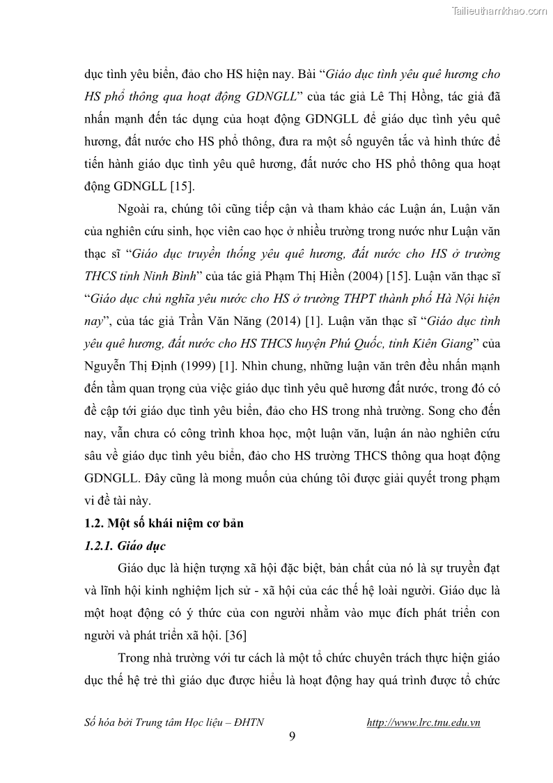 Luận văn thạc sĩ khoa học giáo dục Giáo dục tình yêu biển đảo cho học sinh THCS huyện Tứ Kỳ tỉnh Hải Dương thông qua các hoạt động giáo dục ngoài giờ lên lớp - 2 Trang 21
